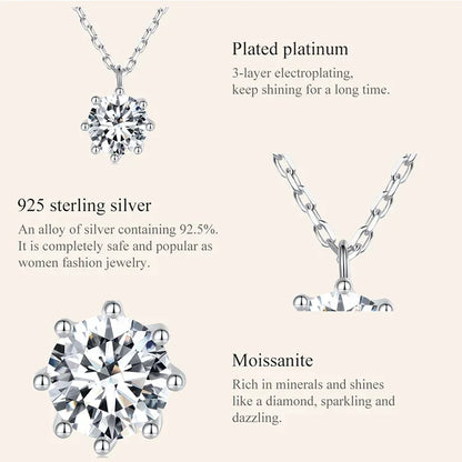 Dazzling 0.8ct Moissanite Sterling Silver Pendant Necklace