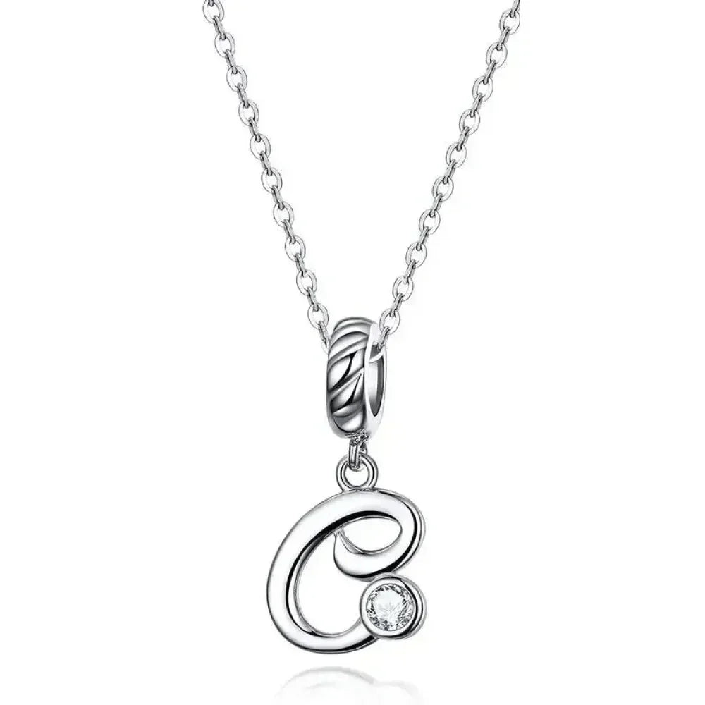 Collier classique avec initiale en argent sterling 925