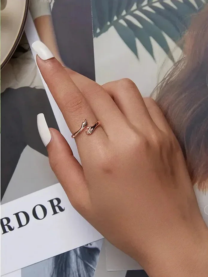 Sterling Silver Hug Ring (Adjustable)