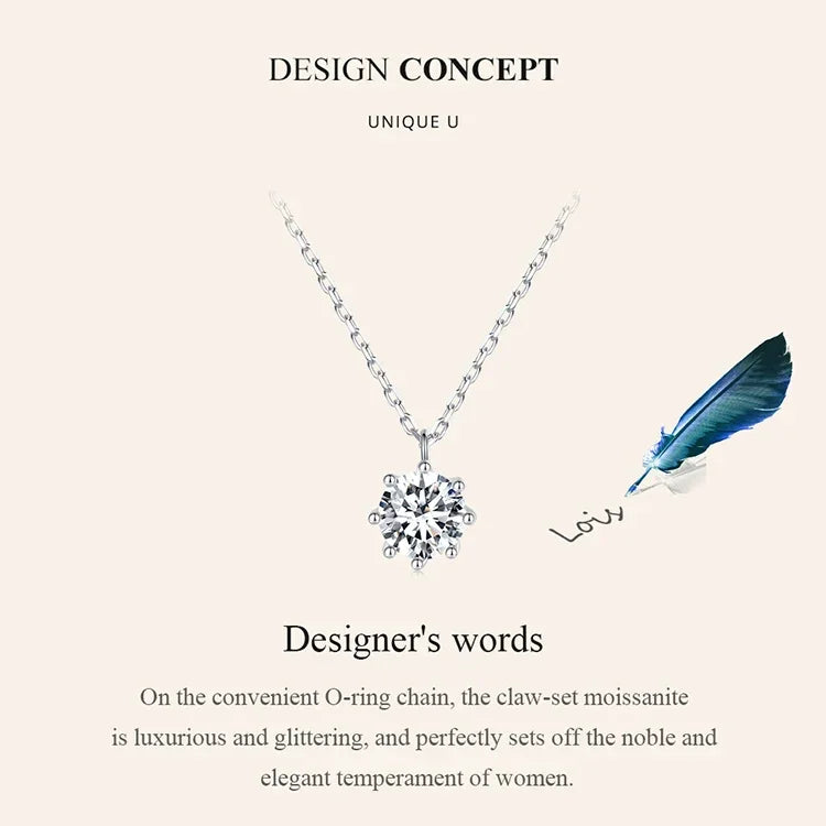 Dazzling 0.8ct Moissanite Sterling Silver Pendant Necklace