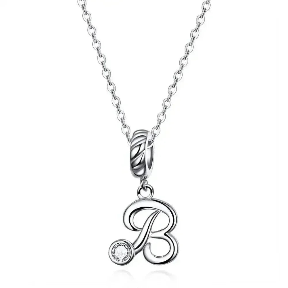 Collier classique avec initiale en argent sterling 925