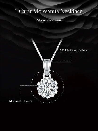 Stellar Shine 1ct Moissanite Sterling Silver Pendant Necklace