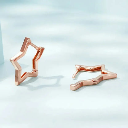 925 Sterling Silver Starlike Earrings - Minimalist Star Shape Ear Buckle for Women - Fashion jewelry SCE1136
