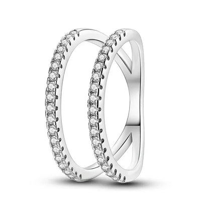 925 Sterling Silver CZ Wishbone Ring