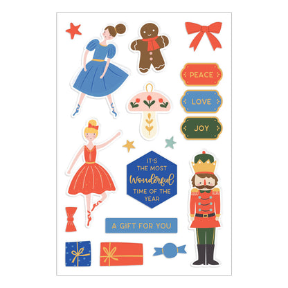 Autocollants en aggloméré Casse-Noisette de la collection Nutcracker Sweet