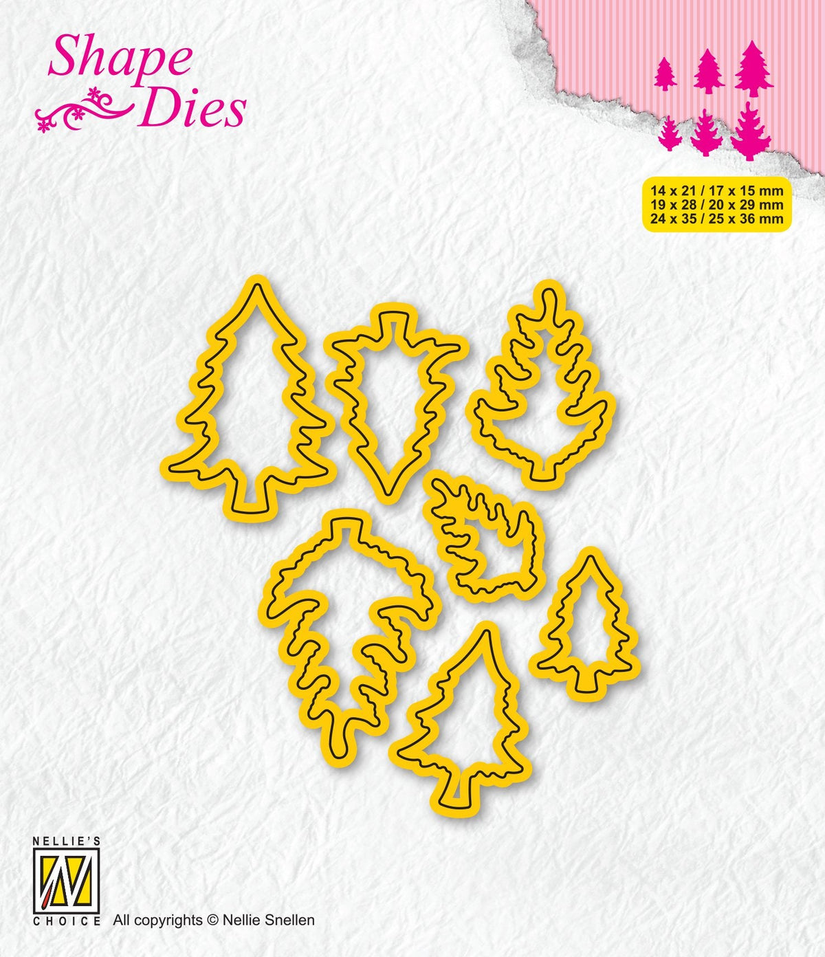 Nellie's Choice - Matrices de découpe - Mini matrices sapins de Noël-1