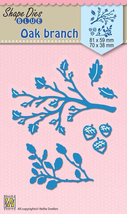Nellie's Choice - Matrice de découpe "Branche de chêne bleue avec glands"