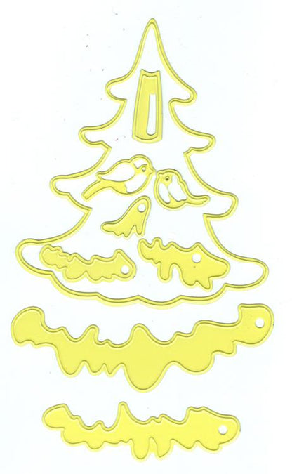Matrice de découpe Lene Design - Arbre enneigé avec oiseaux