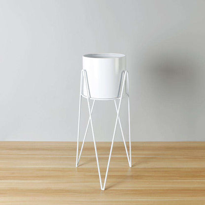 Cache-pot Shira blanc avec pieds épingle (61cm)