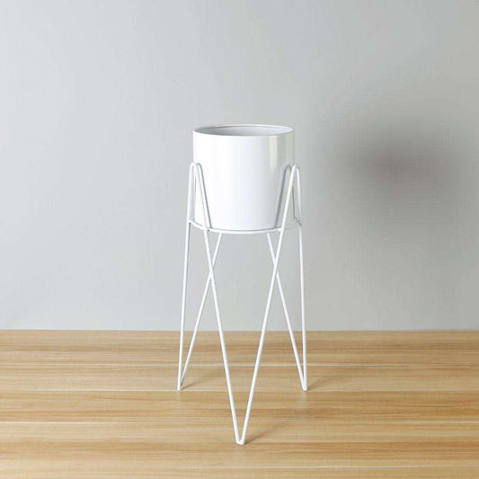 Cache-pot Shira blanc avec pieds épingle (61cm)