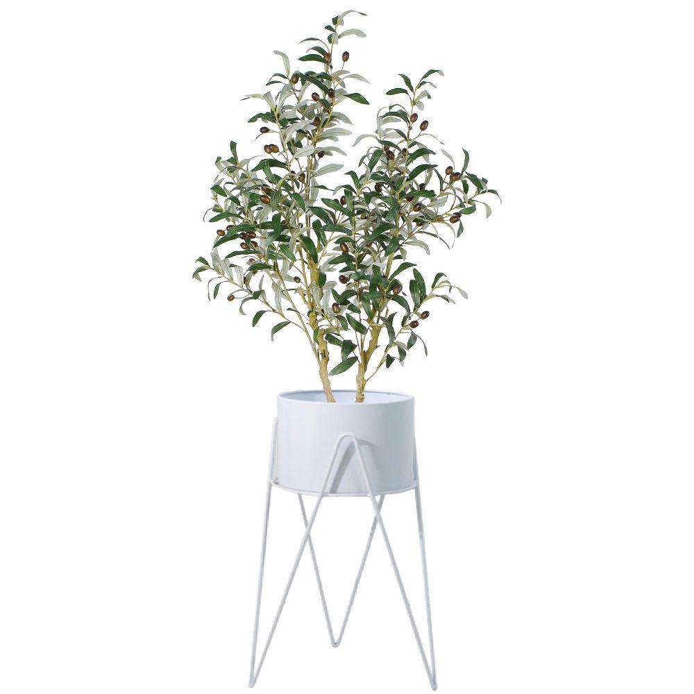 Cache-pot Shira blanc avec pieds épingle (61cm)
