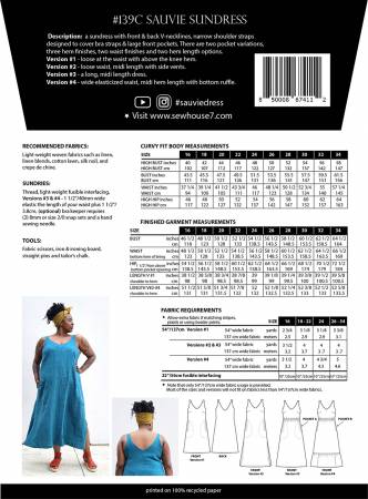 Sew House Seven - Robe d'été Sauvie (coupe pour silhouettes généreuses)