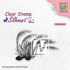 Tampon Transparent Silhouette Herbe Fleurie 3