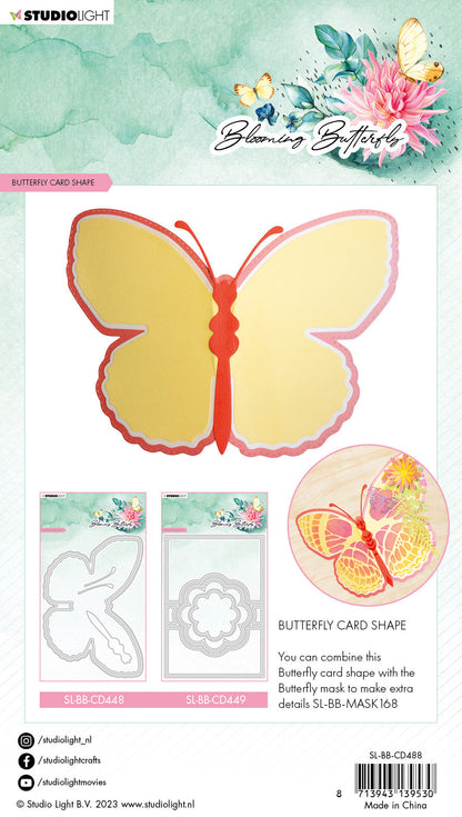 SL Matrice de Découpe Grande Carte Papillon Papillon Épanoui 200x140x1mm 6 PC nr.488