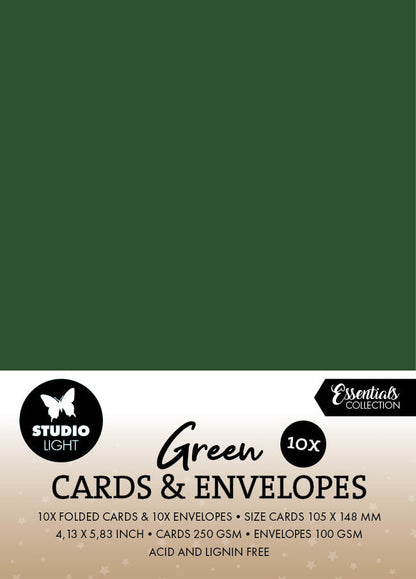 Cartes et Enveloppes SL Vert Noël Consommables 20 Pièces