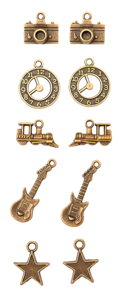 SL Metal Charms Vintage Consumables 10 PC