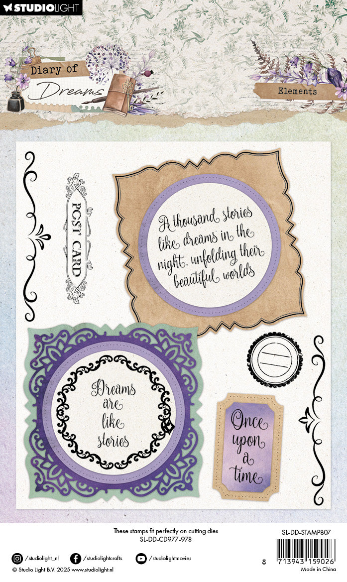 SL Tampons transparents Éléments Journal des rêves 11 pièces