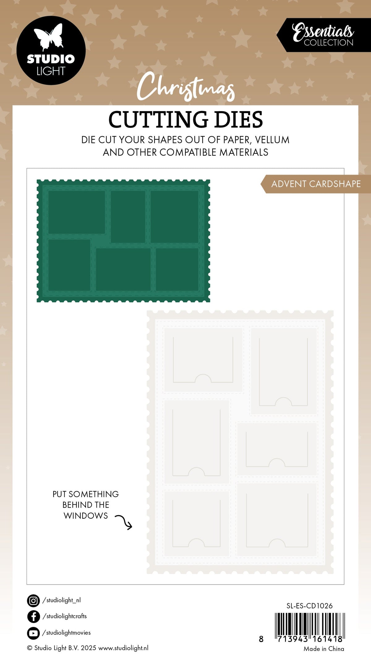 SL Matrice de découpe Essentiels Forme de carte de l'Avent 8 pièces