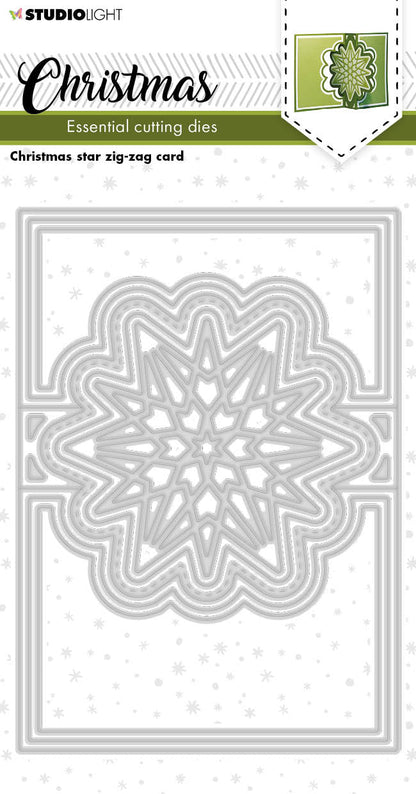 SL Matrices de coupe Étoile de Noël Zig-Zag Éléments essentiels de carte 144x102x1mm 11 PC réf. 257