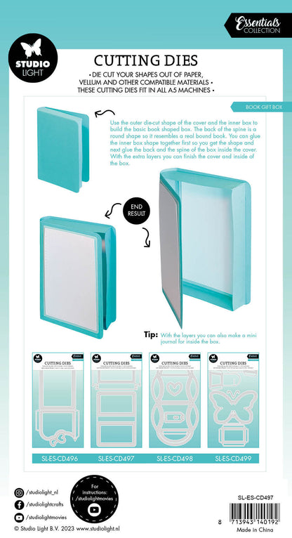 SL Matrice de découpe Boîte livre Essentiels 283x151x1mm 10 pièces n°497