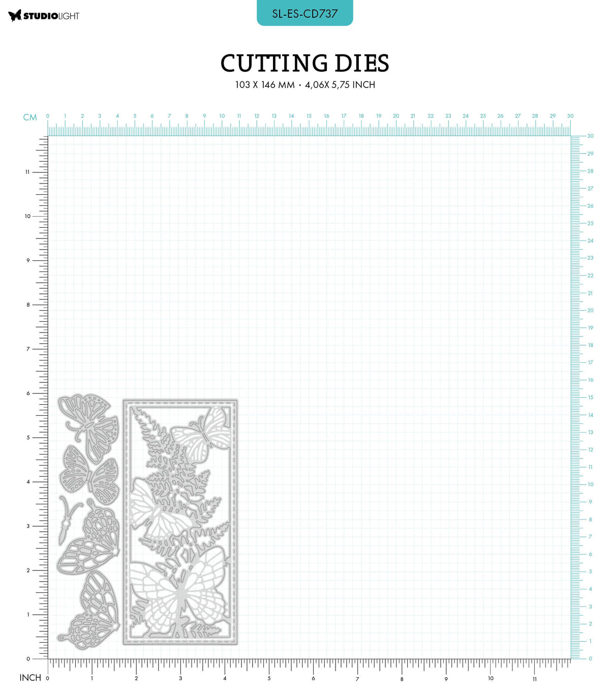SL Cutting Dies Cadre Papillon Essentiels 103x146x1mm 6 PC réf. 737
