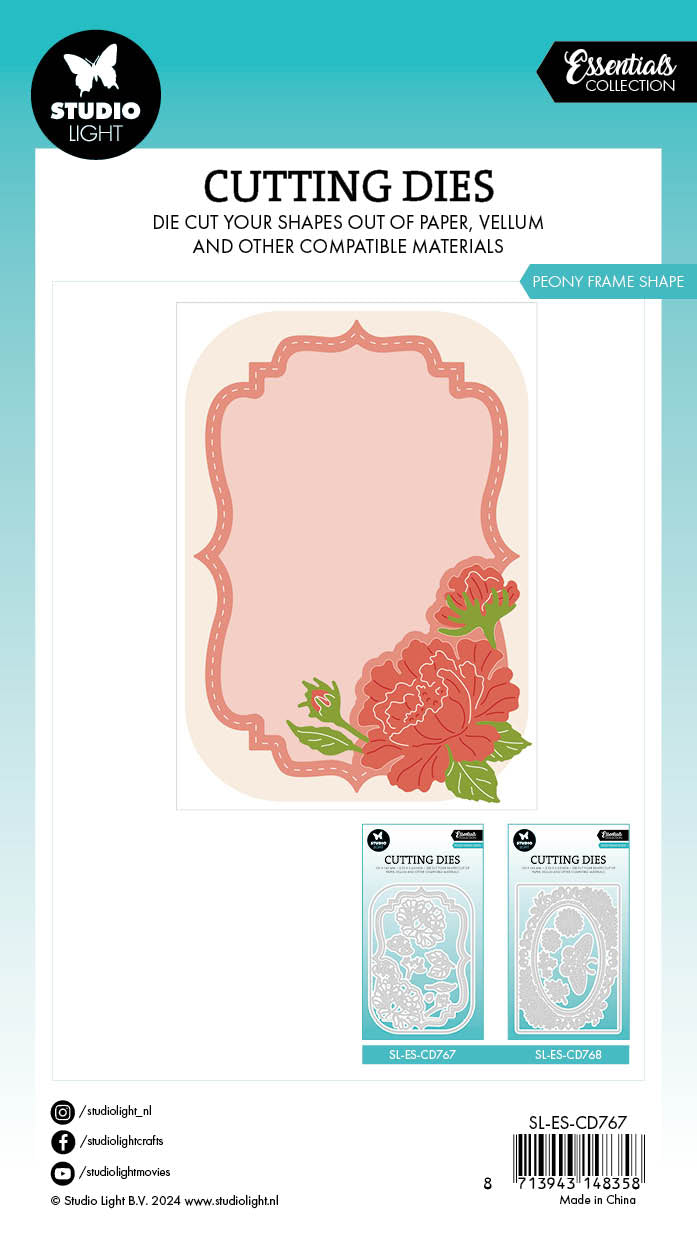 SL Matrice de Découpe Cadre Pivoine Essentials 100x143x1mm 10 PC nr.767