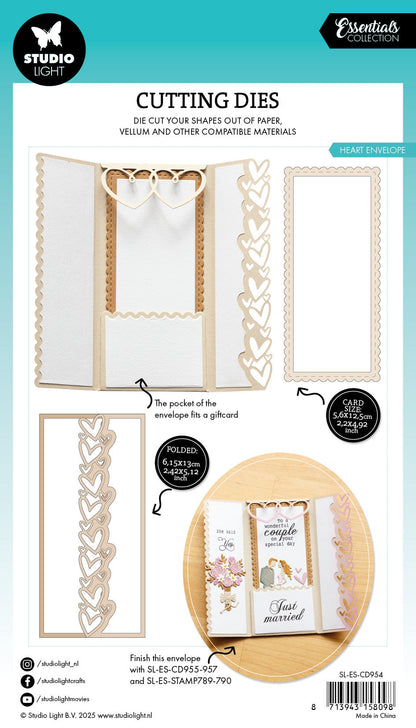 SL matrice de coupe cœurs enveloppe essentiels 6 pièces