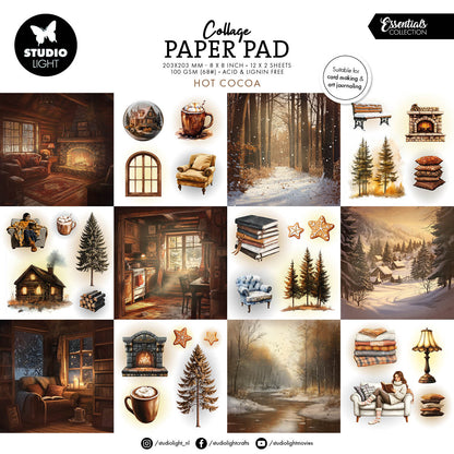 SL Collage Paper Pad Hot Cocoa Essentials 203x203x5mm 24 Sheets