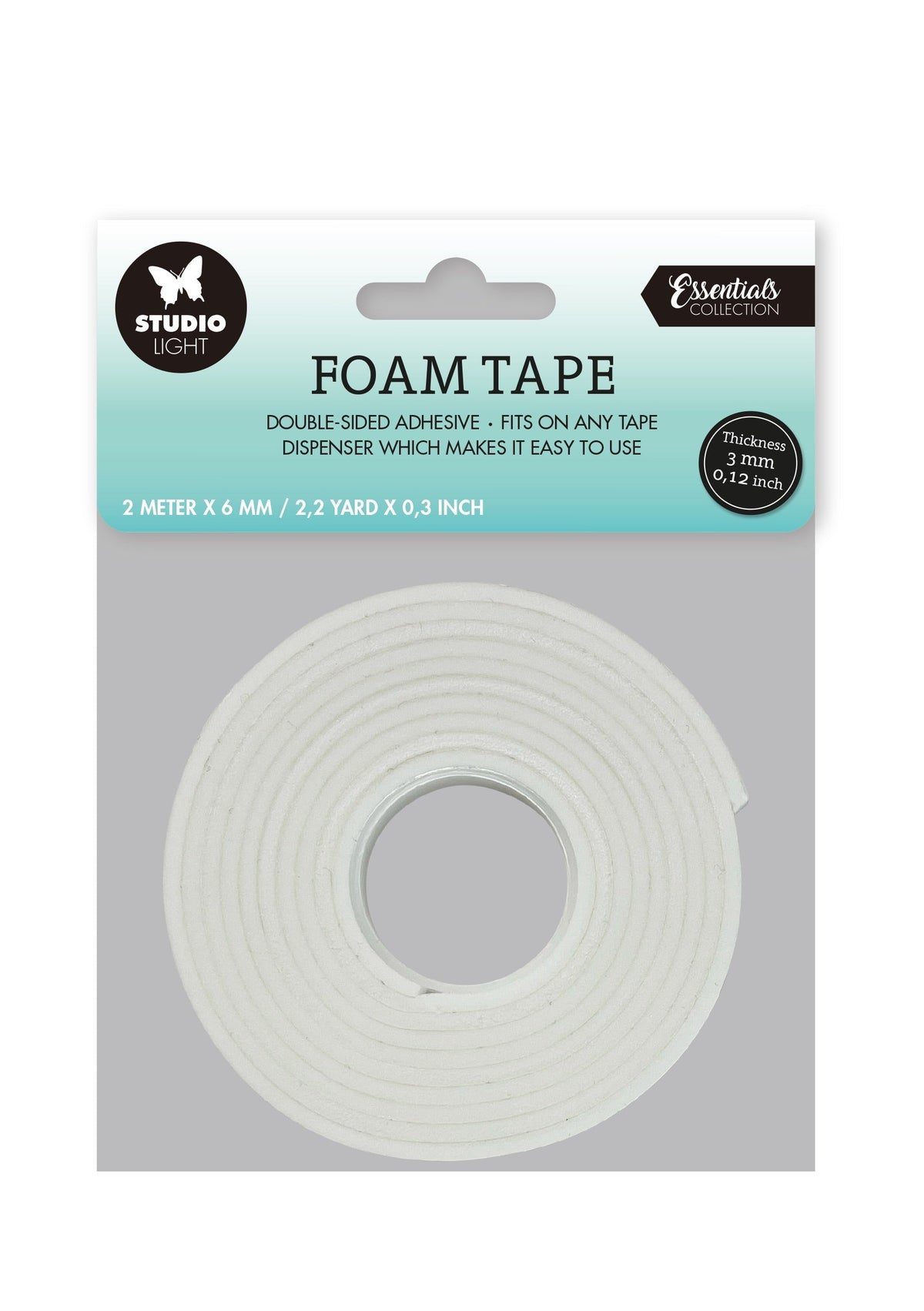 Ruban de mousse double face SL 3 mm d'épaisseur - 0,6 mm de large Outils essentiels 92x92x0,6 mm 2 MT n°04