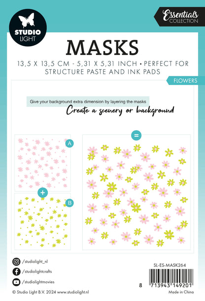SL Masque Fleurs Essentiels 135x135x1mm 2 PC n°264