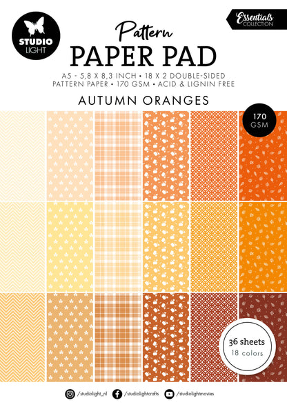 Bloc de papier à motifs SL Les Essentiels Oranges d'Automne 36 feuilles