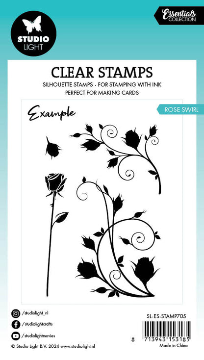 SL Tampon transparent Volutes de roses Essentiels 4 pces