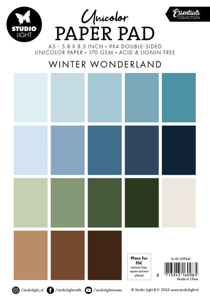 Bloc de papier unicolore SL – L'Essentiel Paysage Hivernal – 36 feuilles