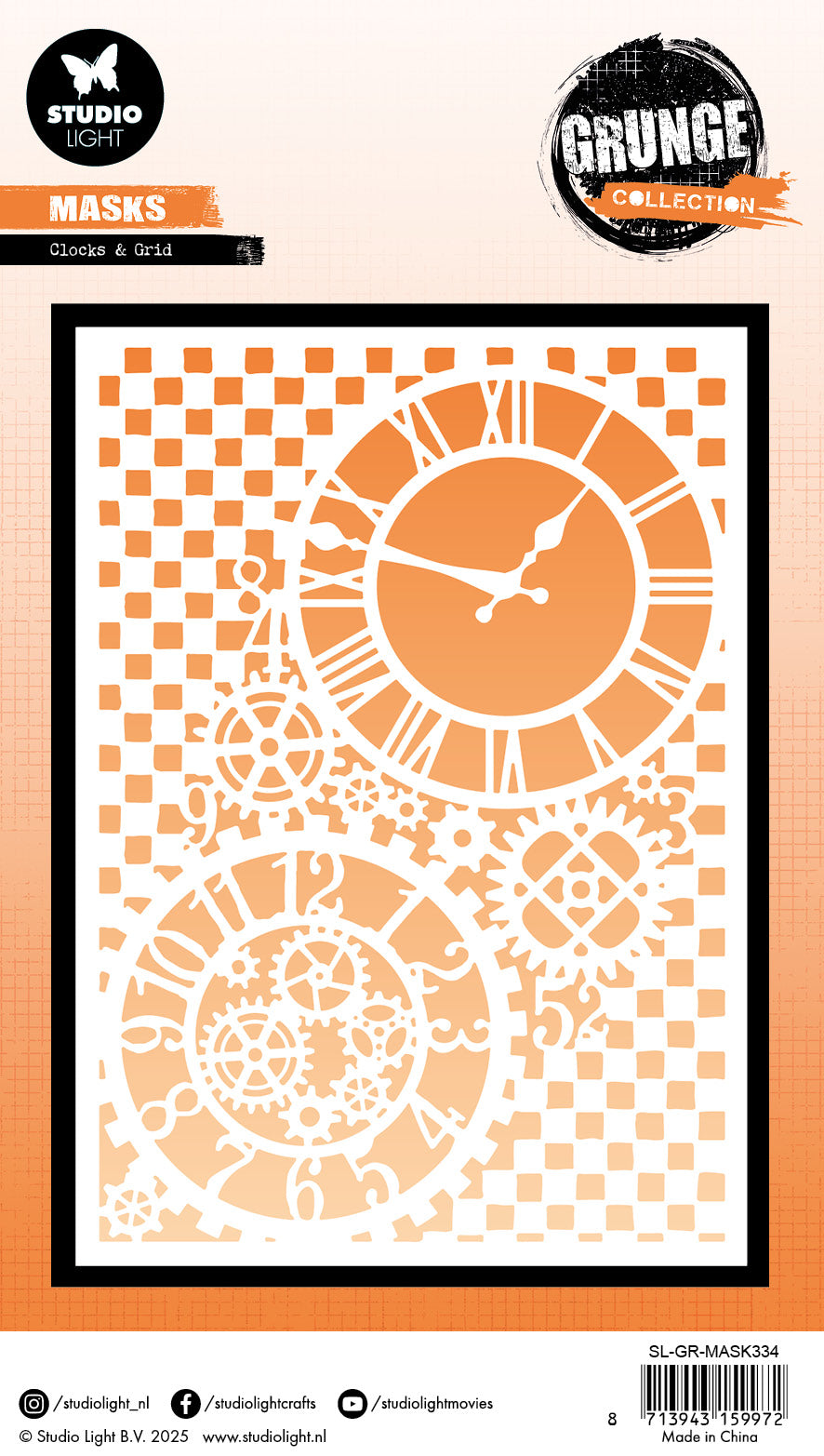 SL Mask Clocks & Grid Grunge Collection 1 PC