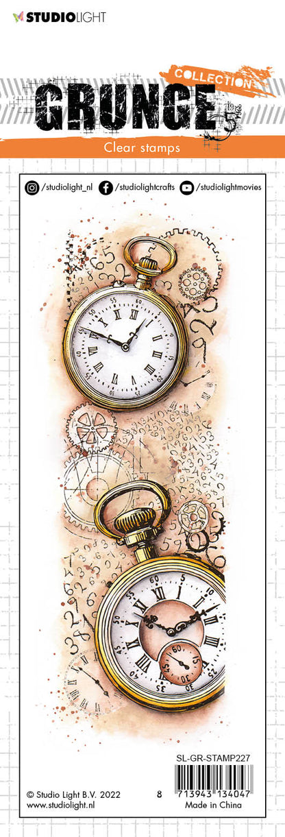 SL Tampon transparent Horloges vintage Collection Grunge 210x74x3mm 1 pc n°227