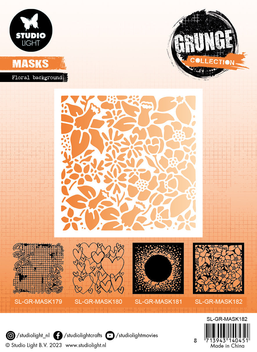 Masque SL Fond Floral Grunge Collection 150x150x1mm 1 PC n°182