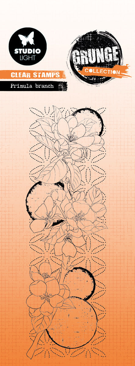 SL Clear Stamp Branche de primevère Collection Grunge 45,5x140x3mm 1 pièce n°393
