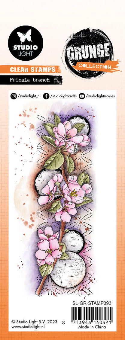 SL Clear Stamp Branche de primevère Collection Grunge 45,5x140x3mm 1 pièce n°393