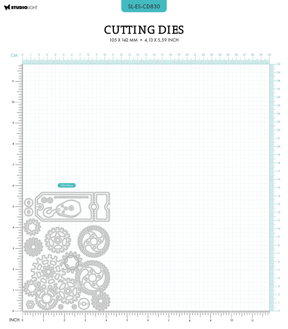 SL Cutting Dies Gears & Ticket Gearhead's Workshop 9 PC