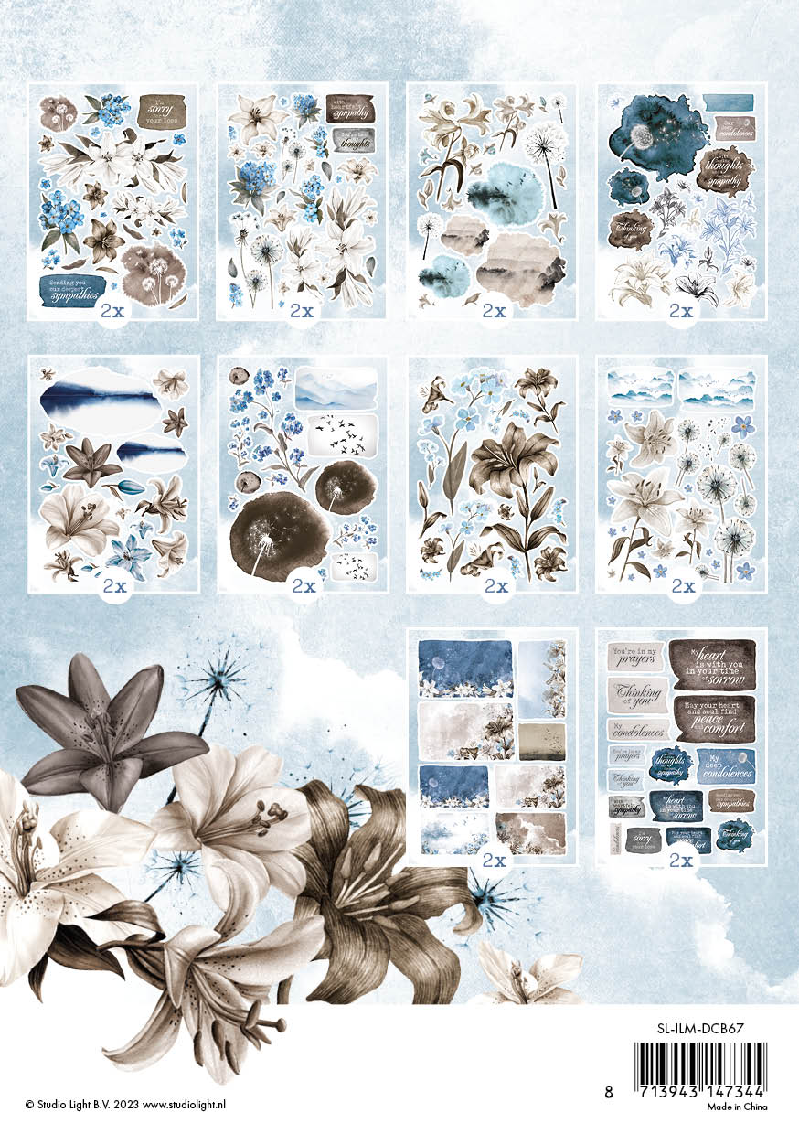 SL Blocs d'éléments en papier découpés In Loving Memory 148x210x5mm 20 FH n°67
