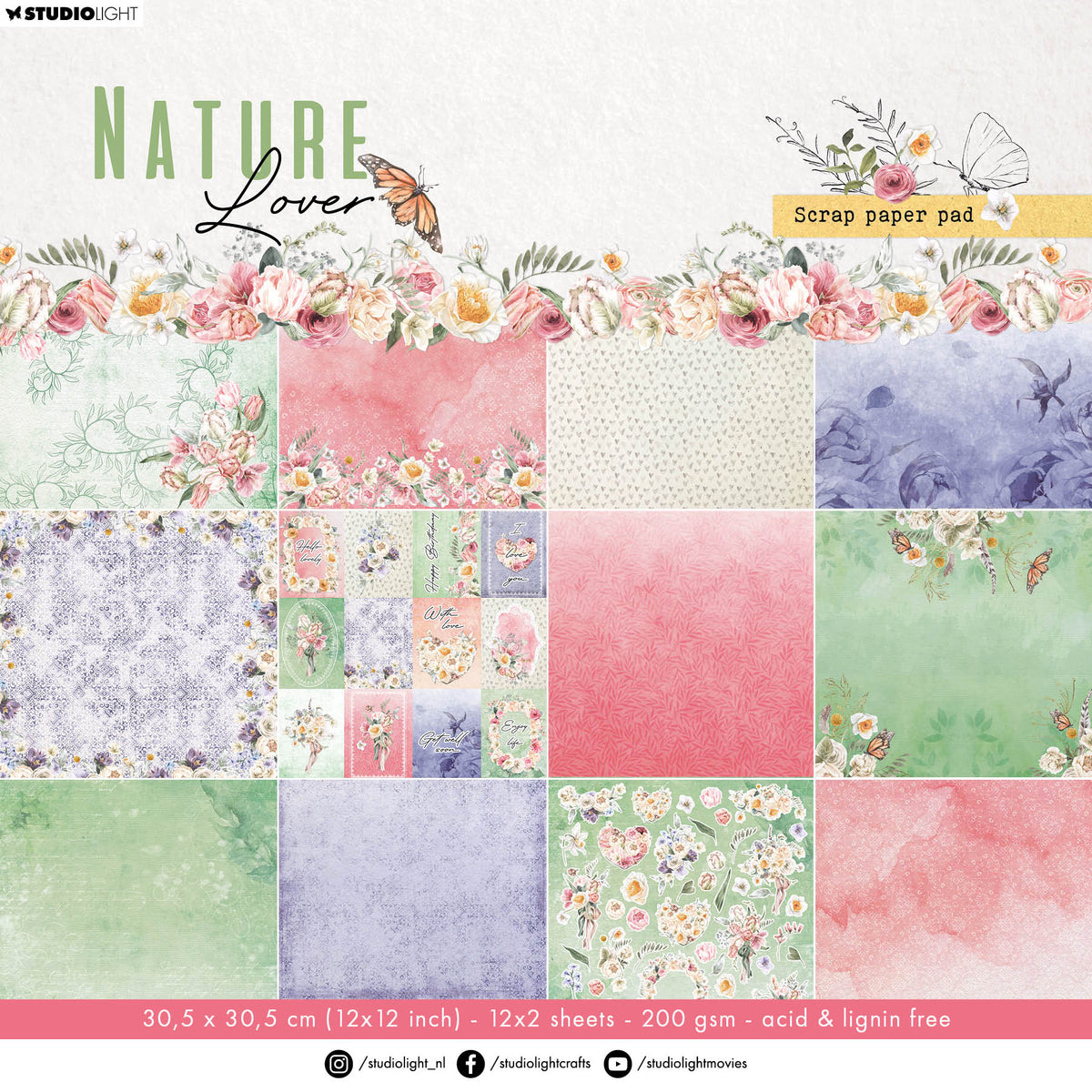 Bloc de papier à motifs SL Designer Nature Lover