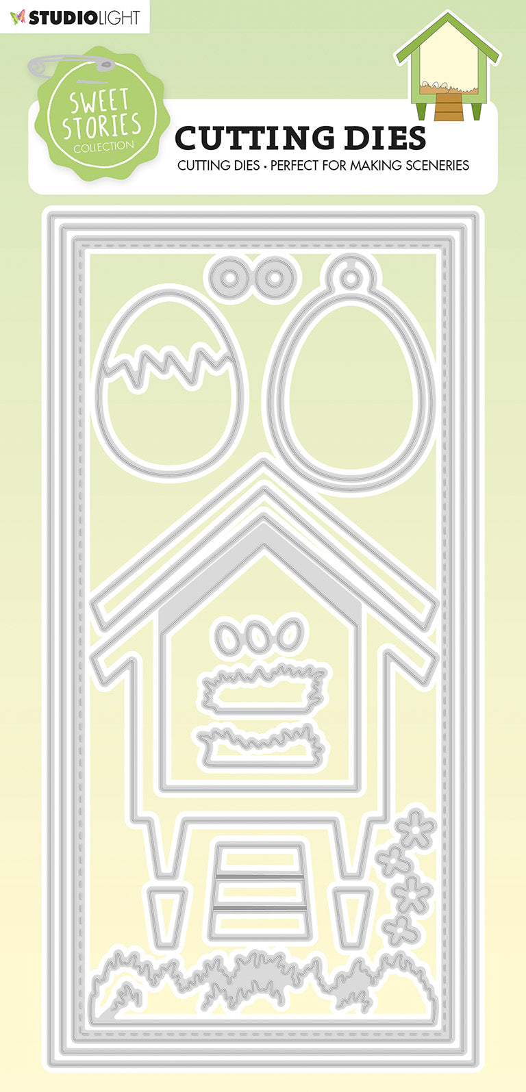 Matrice de découpe en acier inoxydable Poulailler Sweet Stories 130x270x1mm 17 pièces n°207