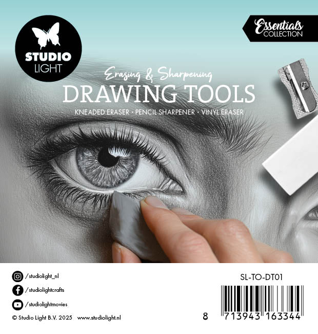 SL Outils de Dessin Gommes Malaxée et Vinyle, Taille-Crayon Essentiels 3 Pièces