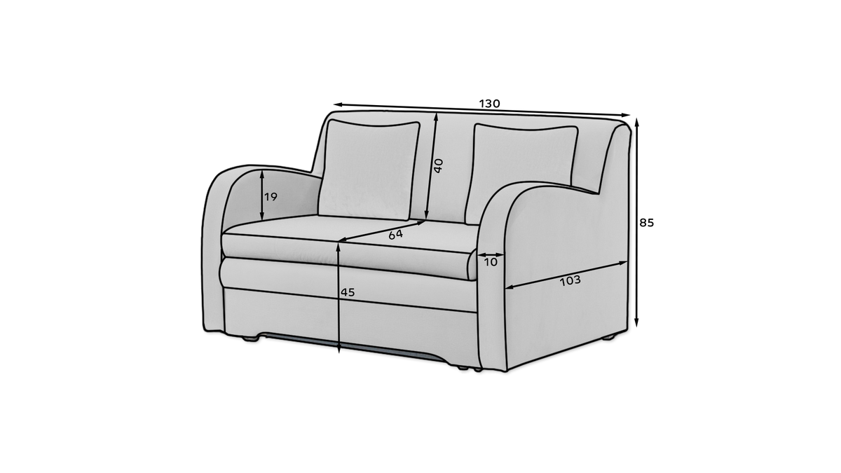 Ario Condo Style 2 Seater Storage Sleeper Sofa - Grey