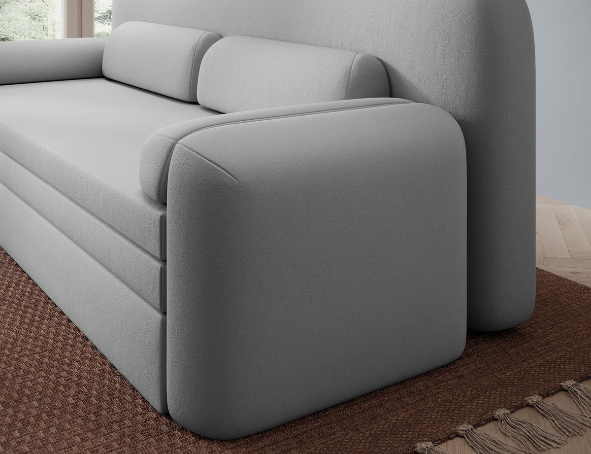 Elioss 3 Seater Storage Sleeper Sofa - Light Grey