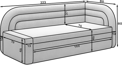Canapé convertible Fabillo - Blanc nacré