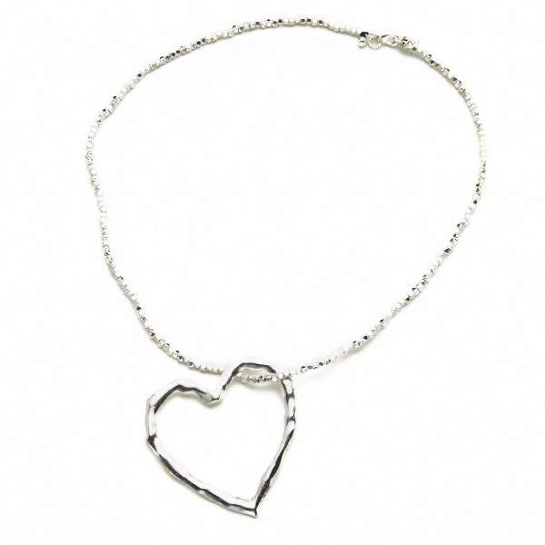 Collier Cœur Ouvert en Plaqué Argent