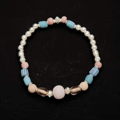 Beaded Bracelet In Silver Plate