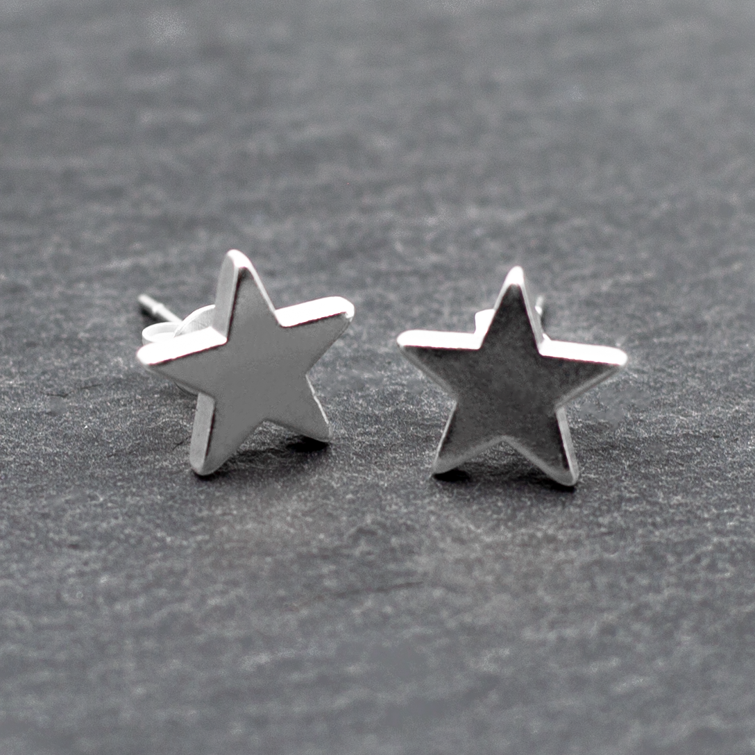 Boucles d'oreilles clous étoiles en argent