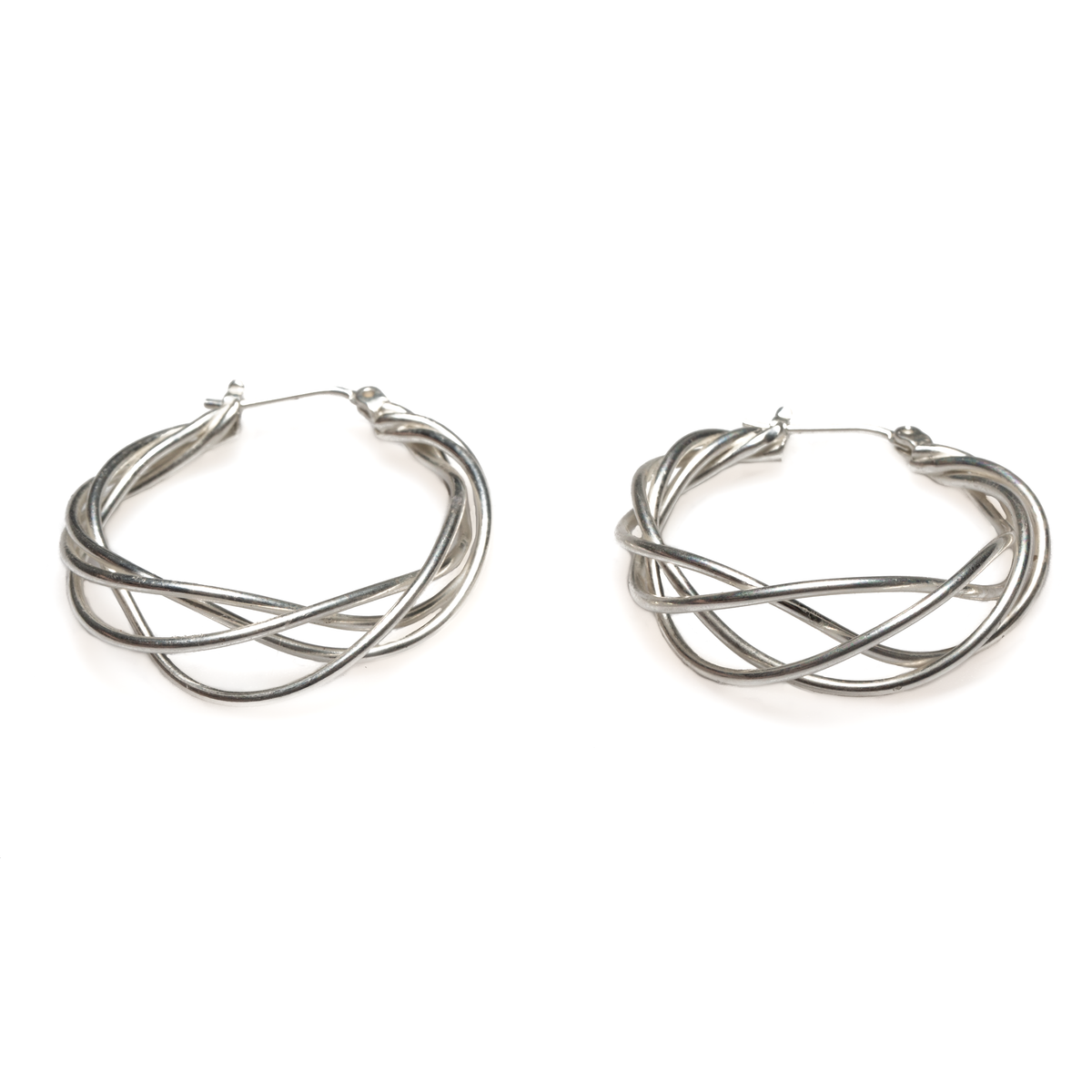 Twist Earrings - Silver Plate